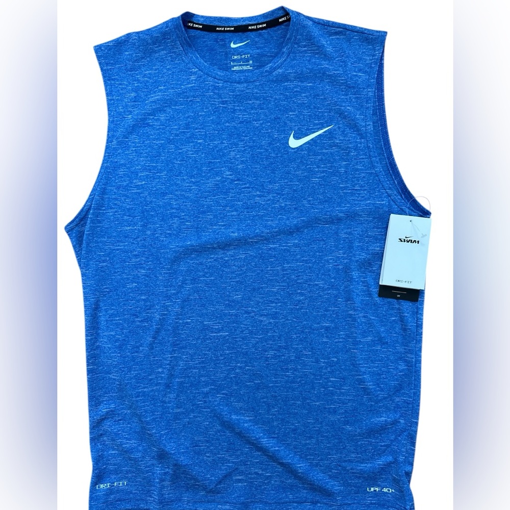 Nike Swim Dri-Fit Blue‎ Sleeveless Athletic Shirt Size Small Men’s NWT’S Stretch